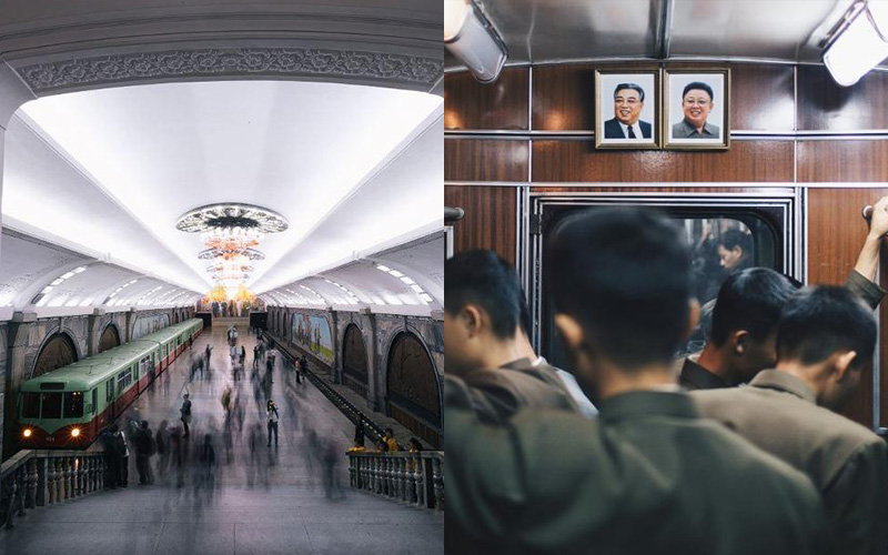 猶如飢餓遊戲的場景．．．深度探訪「世上最深的北韓地鐵」！車廂隨處可見「金正日」超神秘照片曝光