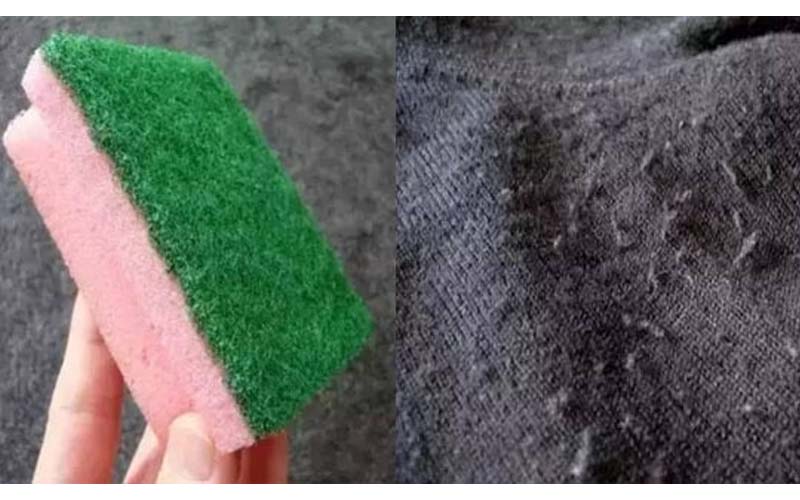 一塊隨手可得的洗碗菜瓜布竟然就能讓長滿毛球的毛衣變得跟新的一樣