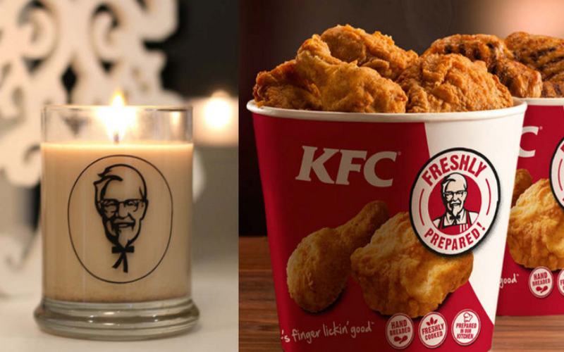 KFC繼之前「炸雞香味防曬」現在又推出「滿滿肉味」的香氛蠟燭，讓你隨時都能聞到！