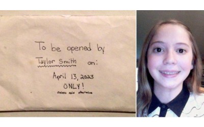 父母發現驟世的12歲女兒寫的一封「2023年才能打開的信」，內容讓大家看了都落淚了…