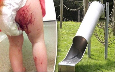 2歲女兒在公園玩溜滑梯時「一站起來就血跡斑斑」，可怕原因父母一定要更加注意