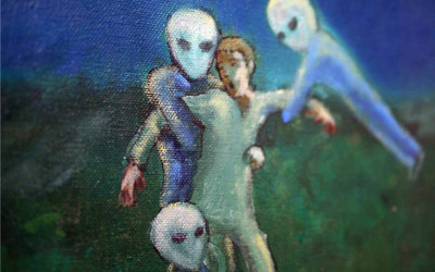 美國藝術家用油畫紀錄「17歲時被女外星人強行破處，還生下了60個混血外星人寶寶」