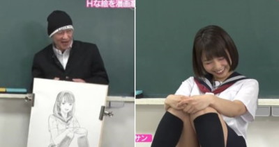 日本無極限！節目放送漫畫家現場描繪女高中生「M字坐姿」：專家畫の就是不一樣❤