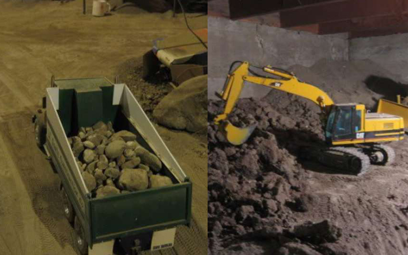 他花9年時間「用遙控挖土機玩具車」挖出地下室！施工現場設計精密到不可思議