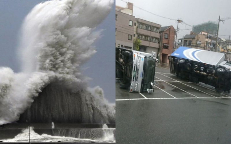 超強颱風燕子重創日本！車掀屋毀「機場變汪洋」大量航班取消